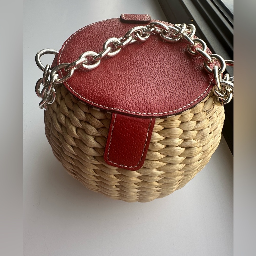 Frances Valentine Honeypot Basket Natural/Red Embroidered Heart - Picture 8 of 11